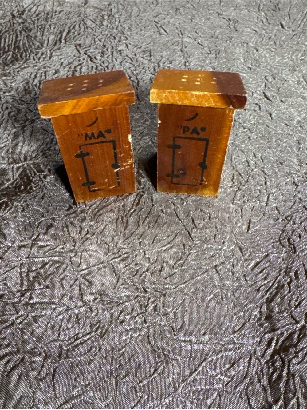 Vintage Wooden Salt and Pepper Shakers - Brown